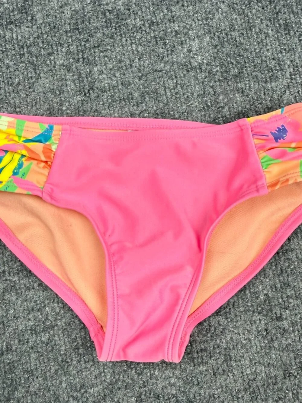 Cat & Jack Girls Pink Floral Side Bikini Swim Bottoms Size S (6/7)